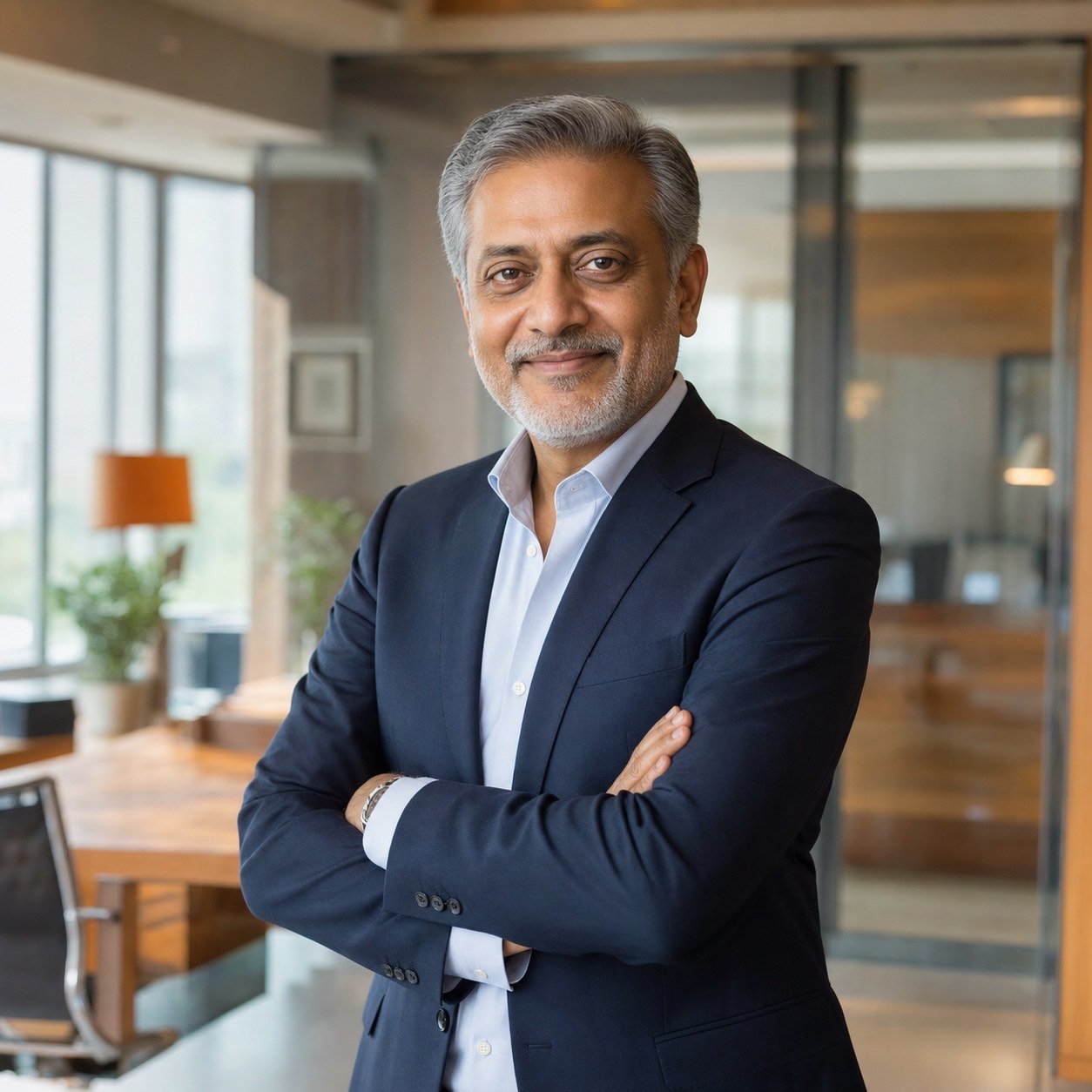 portrait of senior Indian chartered accountant