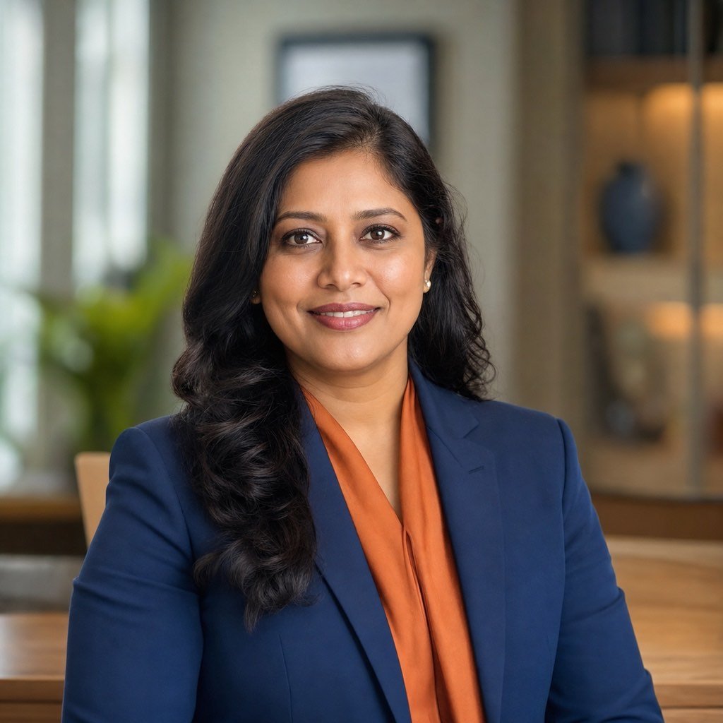 portrait of senior Indian finance professional