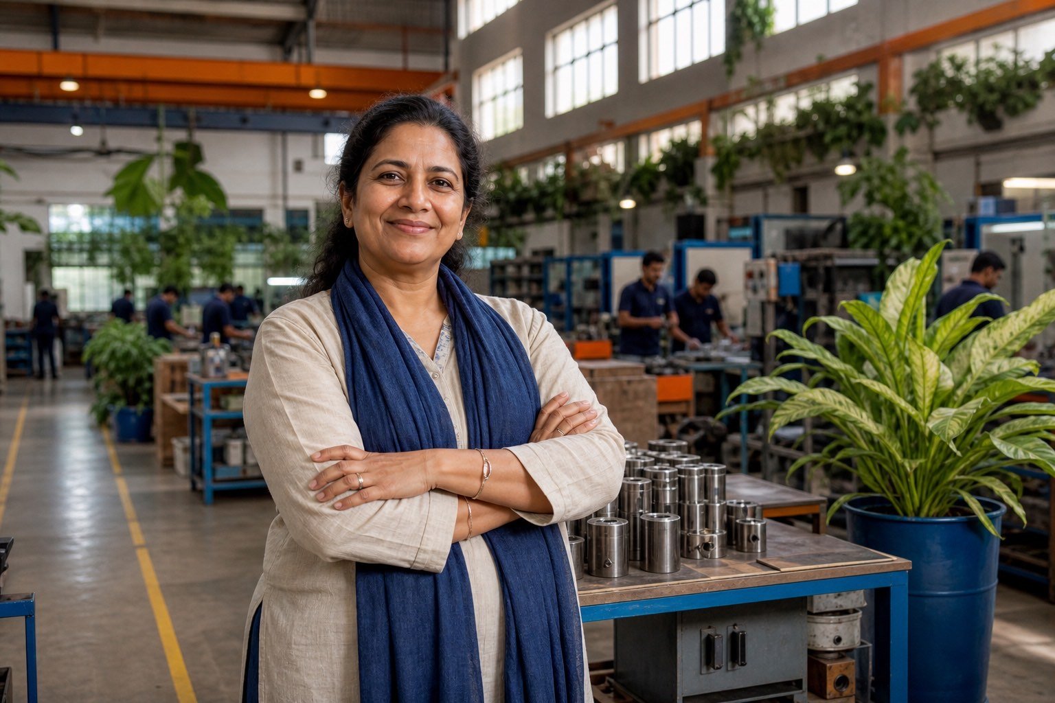 Indian MSME factory floor, clean modern manufacturing